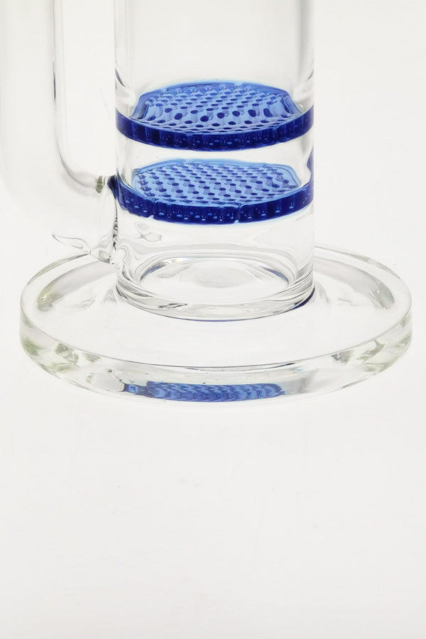 7 BLUE HONEYCOMB PERCOLATOR Tobacco Hookah Water Pipe Bong THICK Glass  +SCREEN