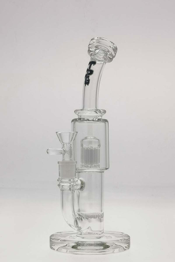 8 Inch Double Tree Arms Perc Small Dab Rig Bent Neck bong Black Lip  Mouthpiece water pipe