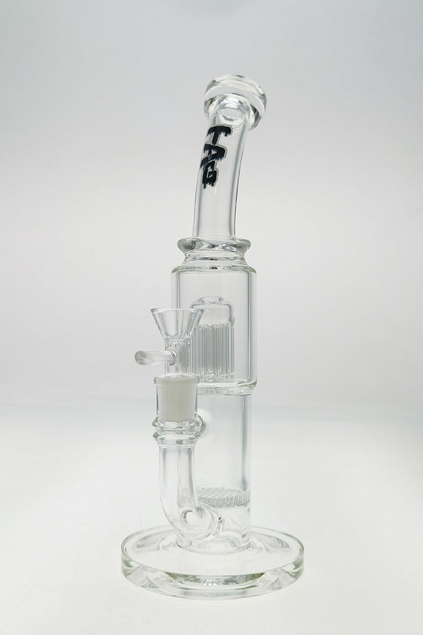 Glass Water Pipe Thick Base With Face Perc + Hand Grip & Bent Neck